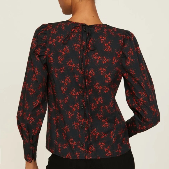 NWT Thakoon Collective Floral Puff Sleeve Top Size M - Picture 3 of 12